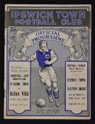 1938/39 Ipswich Town v Clapton Orient Division 3 (S) Football programme inaugural season for