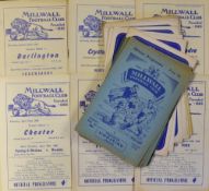 Collection of Millwall home football programmes from 1954/55 including Sportklub Simmering (F) (