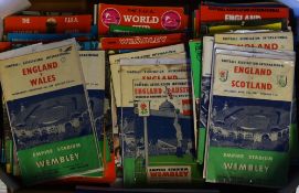 Collection of England home international Football Programmes from 1950's, good content of 1960's and