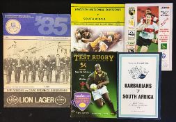 Collection of South Africa Rugby programmes from the 1970 onwards (H&A) - v Barbarians (