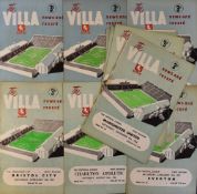 Collection of Aston Villa home Football Programmes to include 1955/56 (3) including Manchester