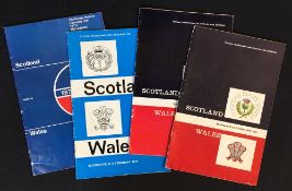 4x Scotland v Wales Rugby programmes - complete run (H) from including 1967 -1973 (Centenary) with