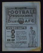 1935/36 FA Cup 3rd round Everton v Preston North End Football programme. Small mark otherwise