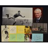 Collection of football player autographs to include Kenny Morgans (photo), Steve Bruce, Gary