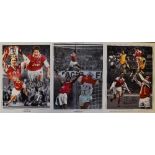 Arsenal Legends Signed Prints to include Alan Smith, Ian Wright and Paul Merson measure 30x42cm
