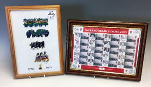 2003 Rugby World Cup enamel set of "Count Down" pin badges running up to the open ceremony c/w