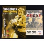 1997 & 2007 Wales International Rugby programmes - 1997 v Canada at Markham with team insert, 2007