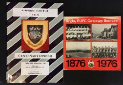 1990 Barbarians Rugby Centenary dinner menu - glossy 44pp reprint to celebrate the occasion c/w with