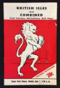 1971 British Lions v Combined (South Canterbury, Mid-Canterbury, North Otago) rugby programme -