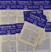 1955/56 Shrewsbury Town home Football Programmes including Southampton, Walsall, Torquay United (