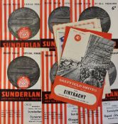 Collection of friendly Football Programmes Sunderland 1956/57 Red Banner 1957/58 Maccabi Petah-