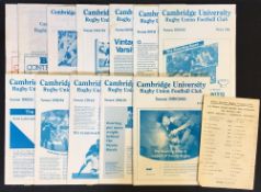 Cambridge University Rugby programmes from 1945 onwards - incl 1945 v United Services single