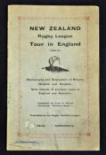 Rugby League - 1926/27 New Zealand Rugby League Tour of England souvenir brochure - including