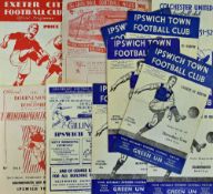 1950s Ipswich Town home Football programmes to include 51/52 Shrewsbury Town, Exeter City, Crystal