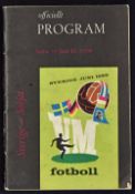 1958 World Cup Sweden v USSR football programme in F/G condition, no writing