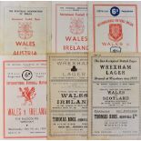 Wales international Football Programmes 1946 Scotland, 1948 Ireland, 1950 Ireland, 1952 Scotland,