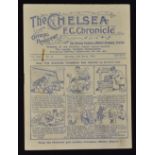 Pre-war 1928/29 Chelsea v Wolverhampton Wanderers Div. 2 Football Programme dated 16 March 1929, has