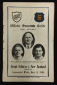 1930 British Lions v New Zealand rugby programme - for the 2nd test played at Lancaster Park
