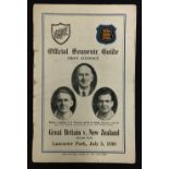 1930 British Lions v New Zealand rugby programme - for the 2nd test played at Lancaster Park