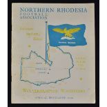 1957 South African tour match Northern Rhodesia v Wolverhampton Wanderers Football Programme at