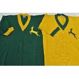 1947 South Africa Football Tour to Australia Ron Nicolson Football Shirts includes a green and