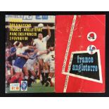 2x France v England Five Nations Rugby programmes - 1962 at Colombes (France Champions) - some