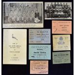 1953 South Africa Tour to UK Football Ephemera to include Itinerary, postcard, tickets include Co.