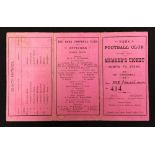 1889-90 York Football Club Rugby members Stand admission card - 3-fold single card lilac and cream