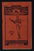 1939 FA Cup semi-final Football programme at Highbury, Portsmouth v Huddersfield Town 25 March 1939.