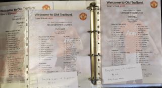 Selection of Manchester United Team Sheets includes complete home seasons 2012/13, 2013/14, 2014/15,