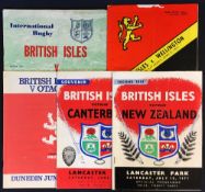 5x 1971 British Lions Rugby New Zealand tour programmes - v Wellington, v Otago, v Canterbury, v