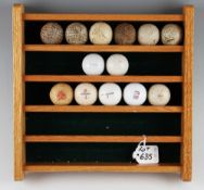 Small wooden golf ball rack and golf balls - to incl Square Mesh "Made in England" paper wrapped