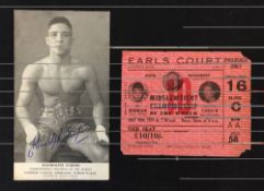 Boxing - 1951 Ray Robinson v Randolph Turpin Match Ticket dated 10th July at Earls Court, Warwick
