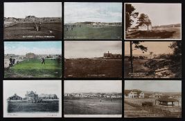 9x various Scottish golfing postcards from the early 1900's - 2x Monifieth GC inlc golfing scene