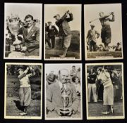 Bobby Jones and other famous golfers real photograph golfing cigarette cards - "Sporting Events