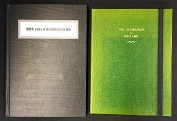 Cricket - Two Australia Tour related Bound Books one containing Australia in England 1975