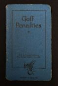 Fine copy of "Golf Penalties and Etiquette" by Maxfli 1st ed 1920 published London: Dunlop Sports