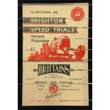 Motor Racing - 1949 Brighton Speed Trials Souvenir Programme date 3rd September, Brighton and Hove