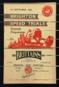 Motor Racing - 1949 Brighton Speed Trials Souvenir Programme date 3rd September, Brighton and Hove
