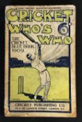 Cricket - 1909 Who's Who the Cricket Blue Book with illustrated cover, compiled and edited by H.