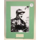 Horse Racing - Sir Gordon Richards Autograph - a signed clipping below a print, mounted and ready to