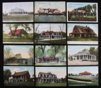 Collection of 12x early USA Golf club colour postcards from early c.20th to incl Lakeside
