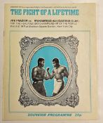 Boxing - Joe Frazier v Muhammad Ali (Cassius Clay) Souvenir Programme 'The fight of a Lifetime' date