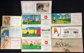 Collection of unused American Golfing Theme Company Advertising Blotters from the 1920's onwards