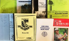 Collection of 1990's US Open, PGA Golf Championship and Curtis Cup Player and Media Guides (9) -