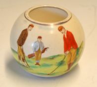 Wiltshaw & Robinson "Carlton Ware" golfing pottery matchstick holder c.1910 - hand-painted