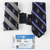 2x Official R&A Open Golf Championship silk ties - by Ralph Lauren for 2013 (Muirfield) and 2014 (