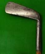 Original Willie Park pat bent neck putter - showing the makers oval Pat stamp mark, together with