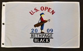 2009 Beth Page US Open Golf Championship white pin flag - won by Lucas Glover