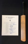 Cricket - 1970-71 M.C.C. Tour to Australia & New Zealand Signed Miniature Cricket Bat having 18